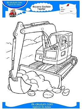 Çocuklar İçin iş-Makinesi Boyama Sayfaları 